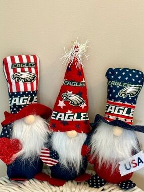 Philadelphia Eagles Patriotic Gnome Trio Set of 3